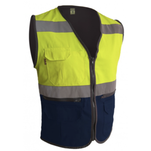 Colete Multibolsos Alta Visibilidade Amarelo/Azul WK962